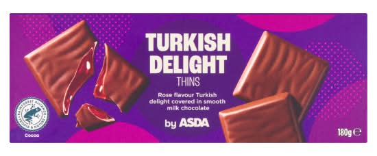 ASDA Rose, Turkish Delight Thins Milk Chocolate (180g)