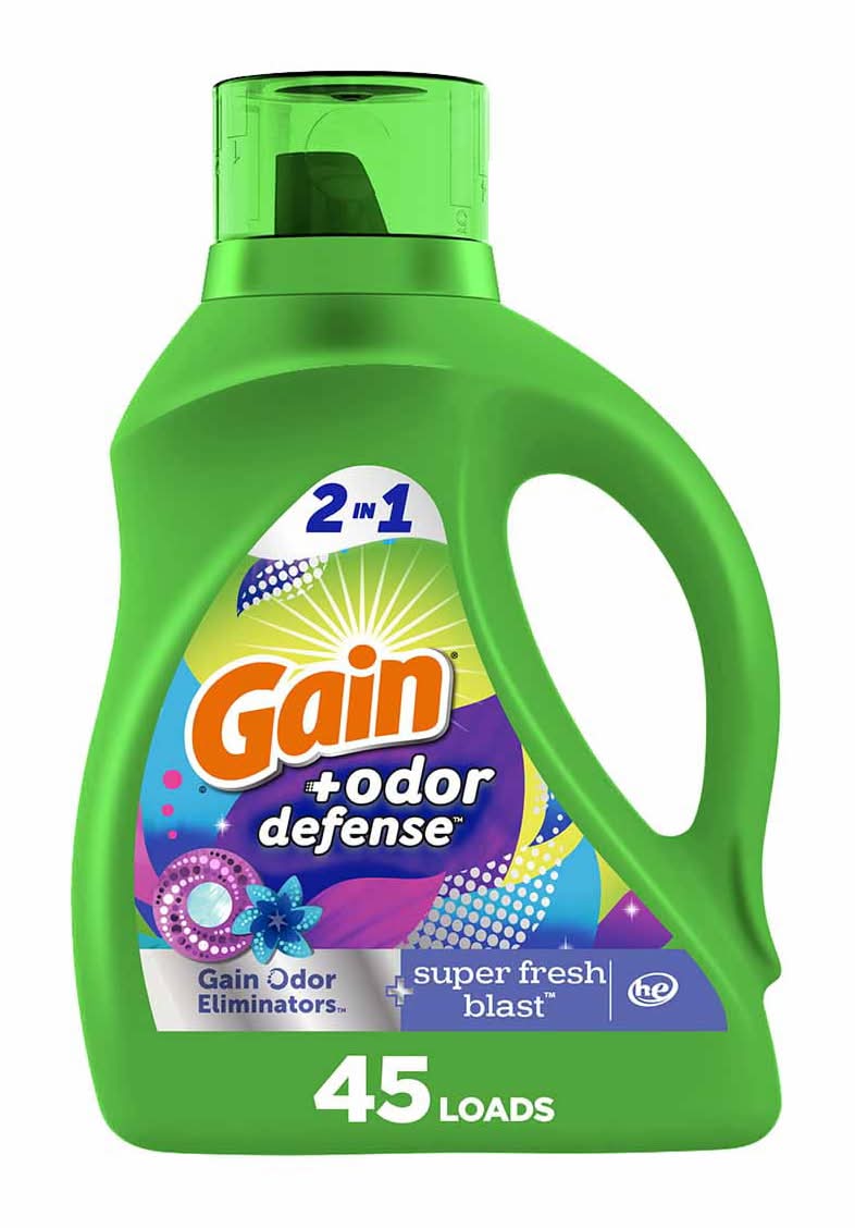 Gain Odor Defense Liquid Laundry Detergent, Super Fresh Blast (65 fl oz)