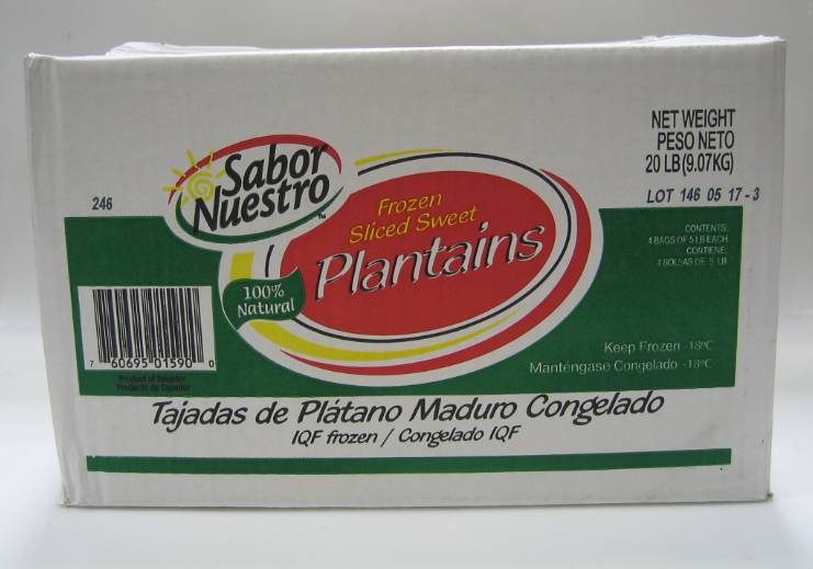 Frozen Sabor Nuestro - Sliced Sweet Plantains - 4/5 lbs