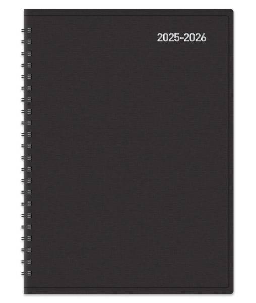 2025-2026 Office Depot® Brand 18-Month Weekly/Monthly Academic Planner, 6" x 8", 30% Recycled, Black, July 2025 To December 2026