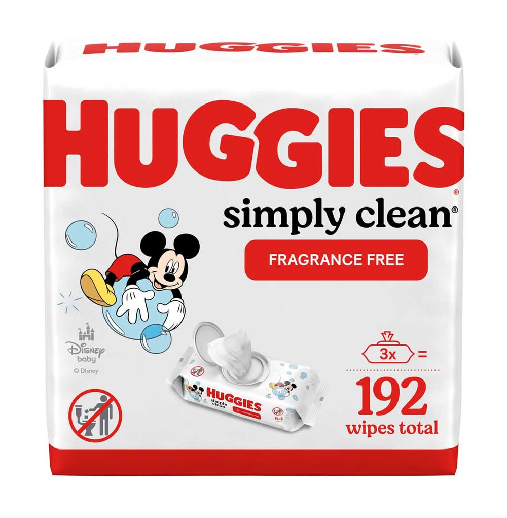 Huggies Simply Clean Baby Wipes Fragrance-Free 3 Pk