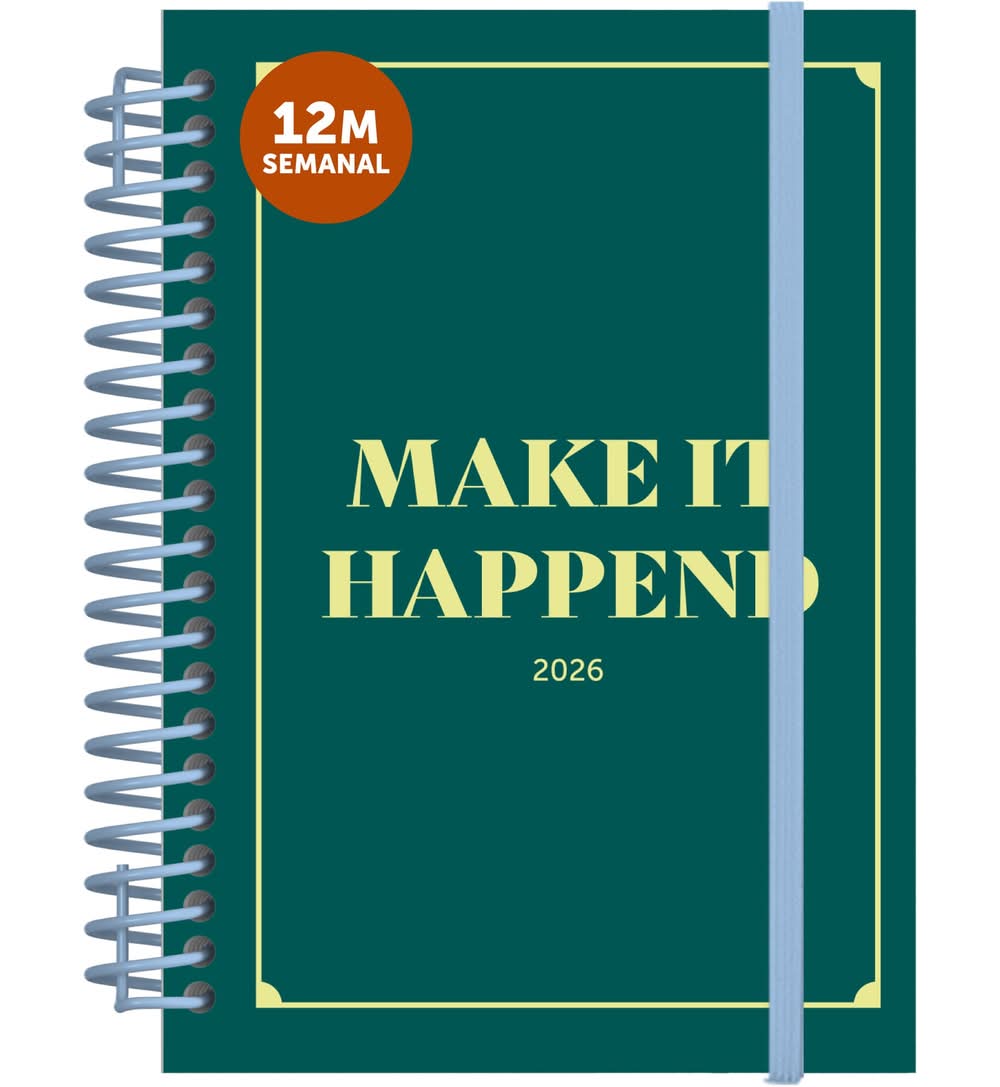 Agenda A6 2026 Espiral 12 Meses Semanal Check Note!