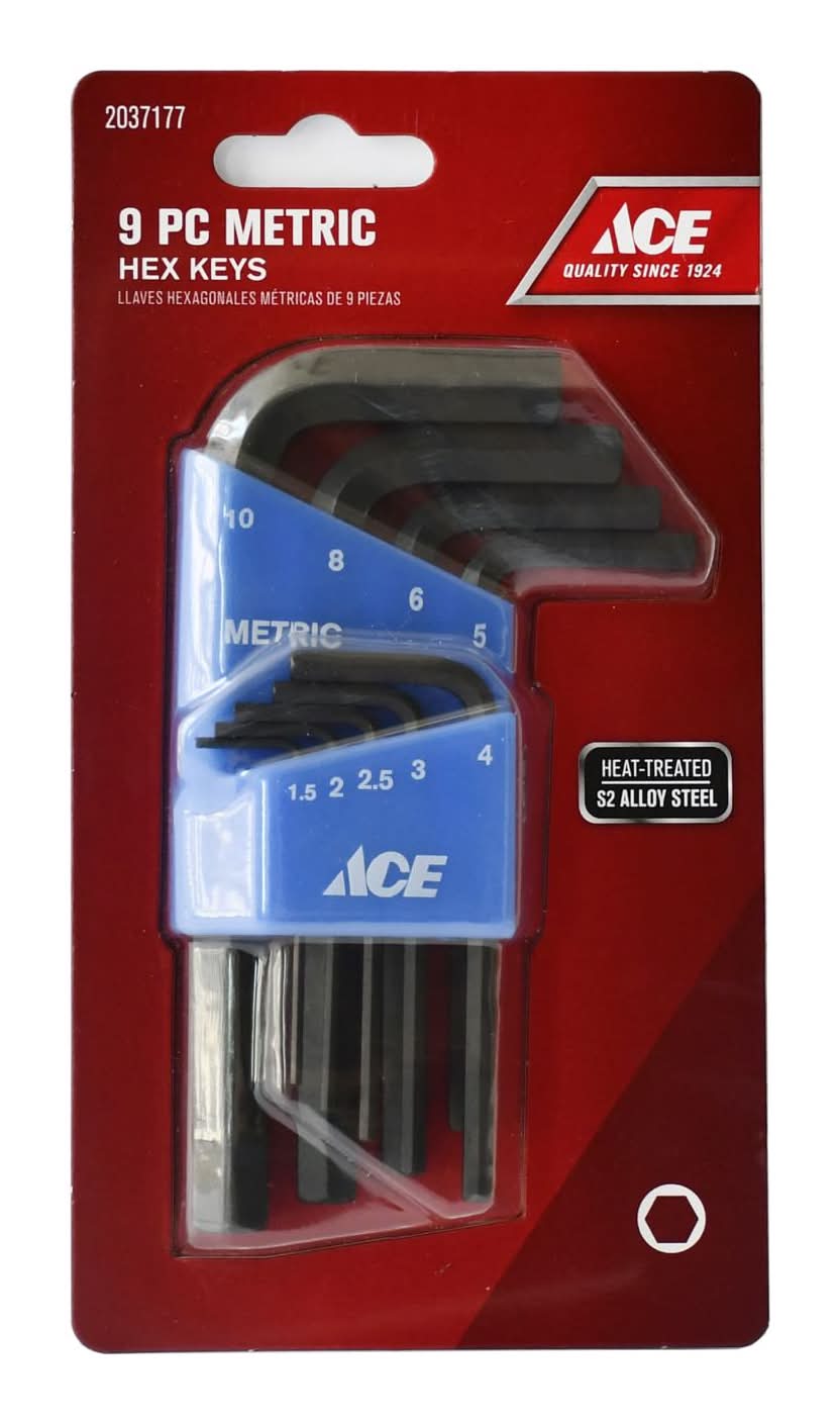 ACE Metric Short Arm Hex L-Key Set 9 Pc
