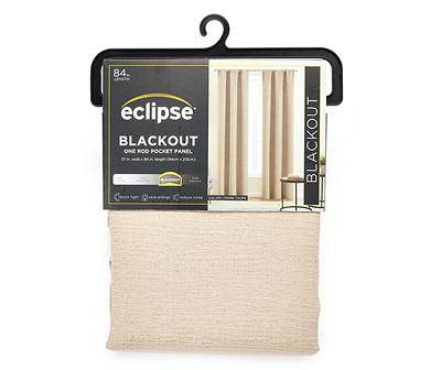 Eclipse Calvin Taupe Blackout Rod Pocket Curtain Panel, 84.0"L x 37.0"