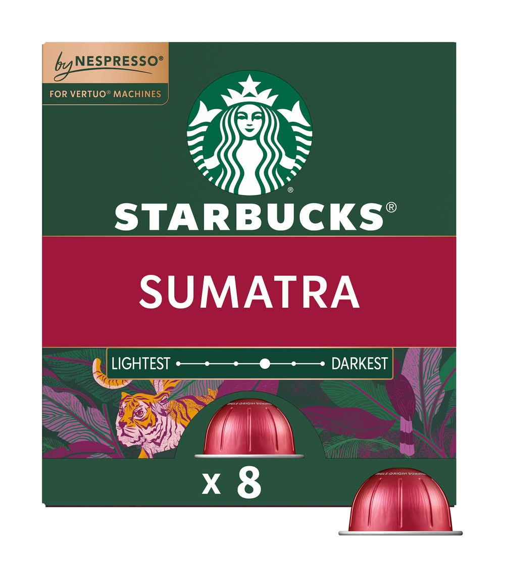 Starbucks Sumatra Dark Roast Ground Coffee Aluminum Capsules (3.35 oz, 8 ct)