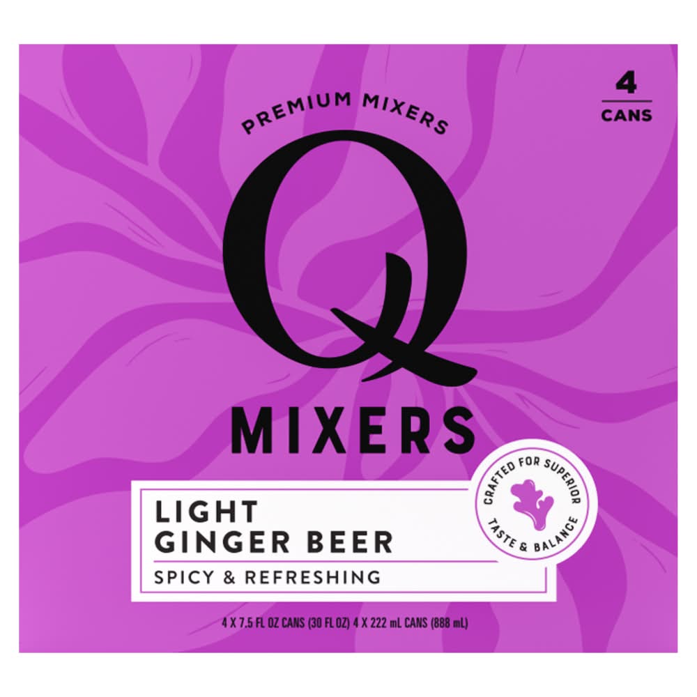 Q Mixers Spicy & Refreshing Light Ginger Beer (4 x 7.5 fl oz)