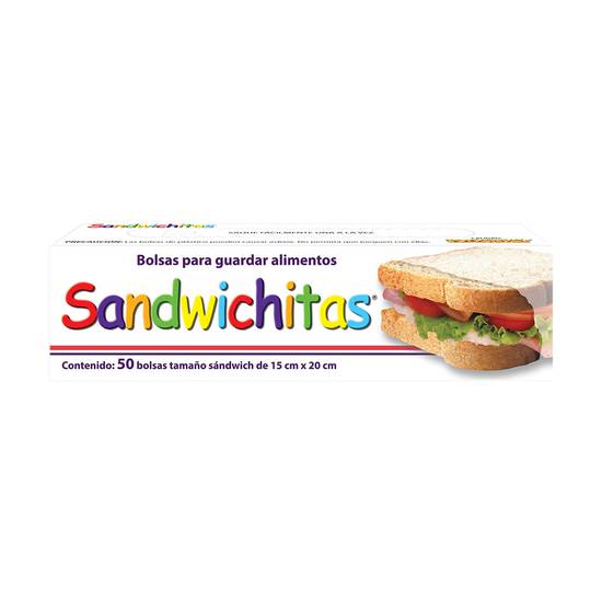 Costalitos bolsas para alimentos sandwichitas m (rollo 50 piezas)