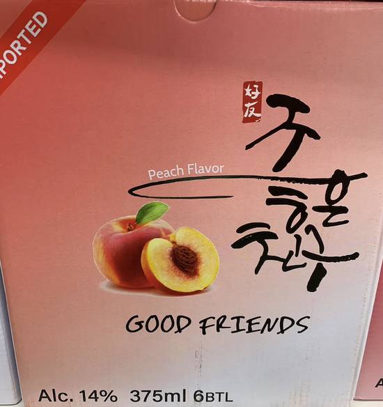 Good Friends Peach Flavor Soju Spirit (6 ct, 375 ml)