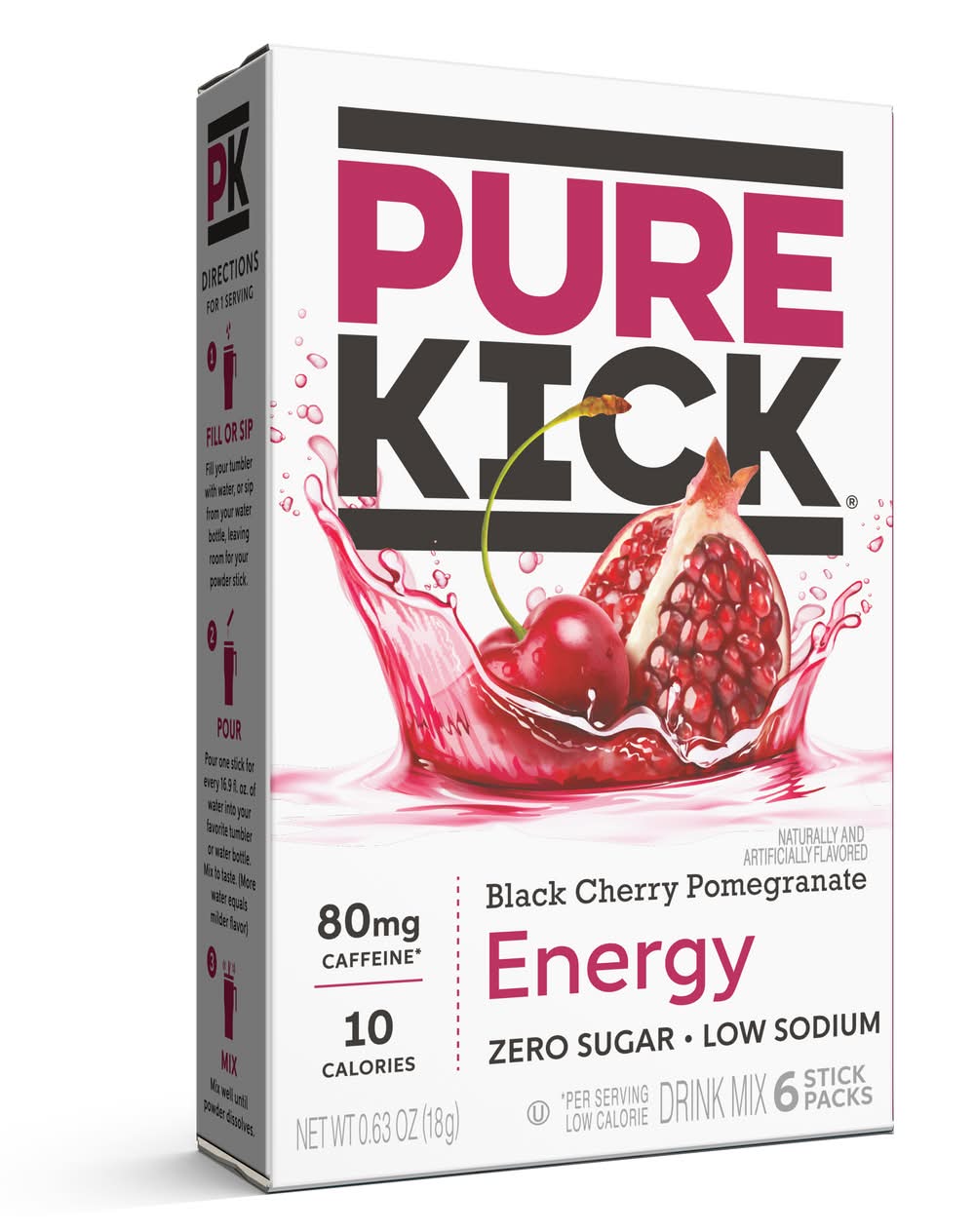 PureKick Black Cherry Pomegranate Energy Drink Mix (0.6 oz)