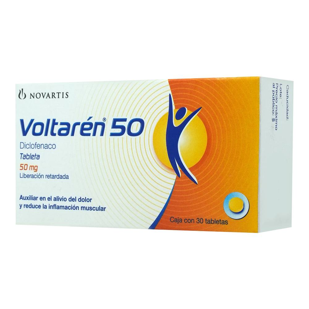 Novartis voltarén 50 diclofenaco tabletas 50 mg (30 piezas)