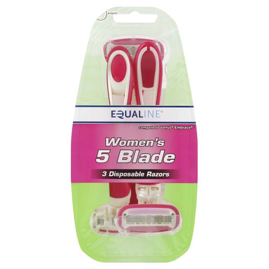 Equaline Women's 5 Blade Disposable Razors (3 ct)