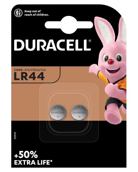 Duracell 1,5V, Specialty Lr44 Alkaline Button Battery (2 pack)