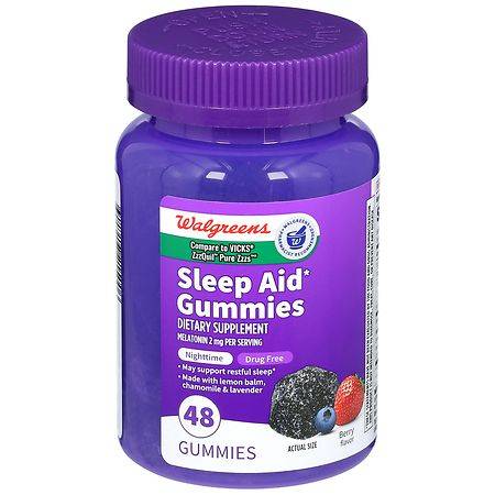 Walgreens Wal-Sleep Z Pure Melatonin 2 mg Berry Gummies