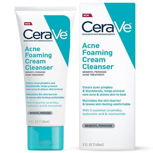 CeraVe Acne Foaming Cream Face Cleanser for Sensitive Skin - 5.0 oz