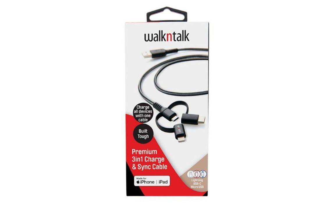 Walkntalk Premium 3in1 Charge & Sync Cable