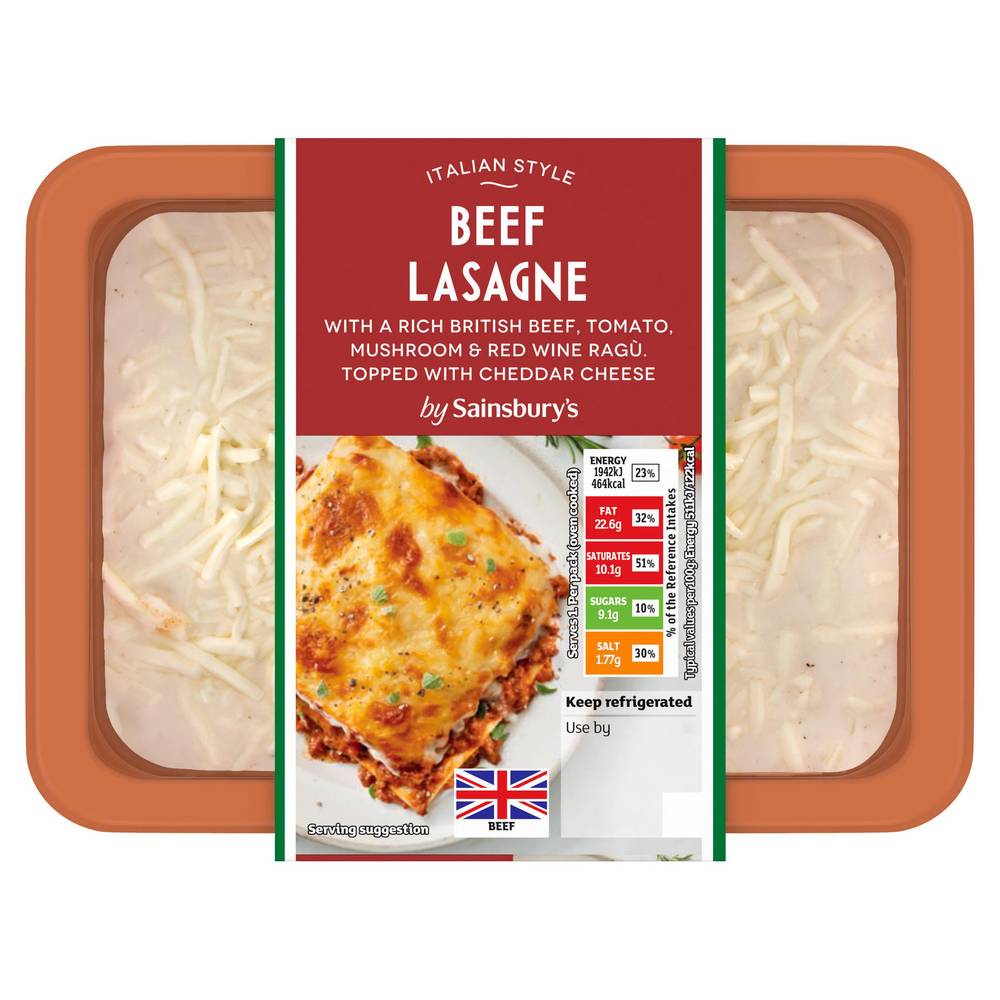 Sainsbury's Beef Lasagne Ready Meal For 1 400g