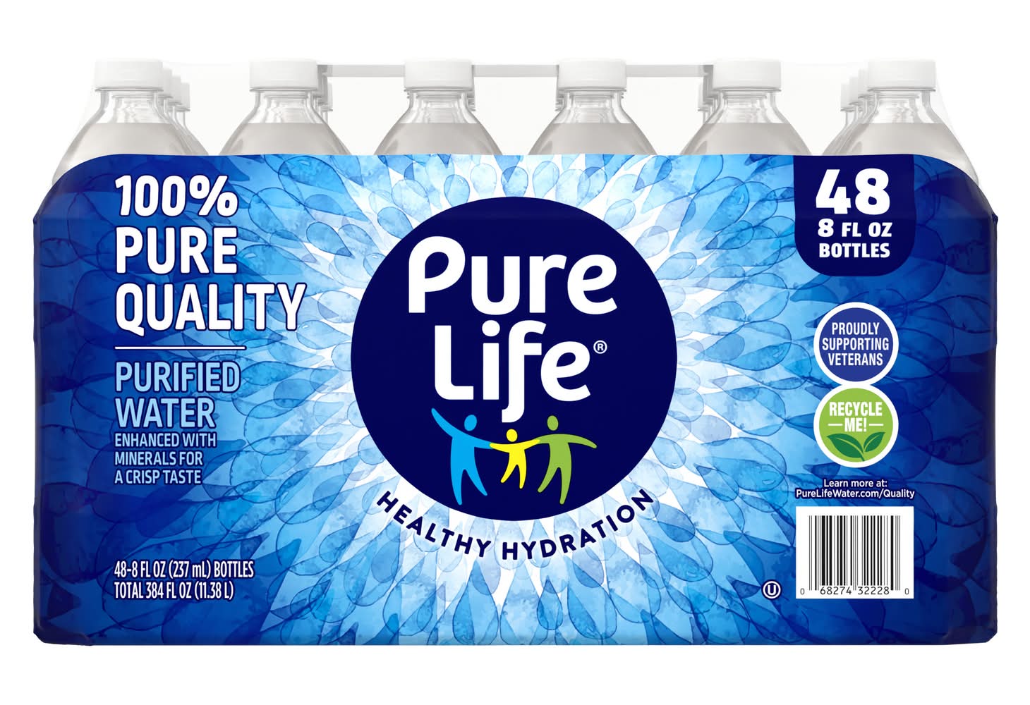 Pure Life 100% Pure Quality Purified Water (48 x 8 fl oz)