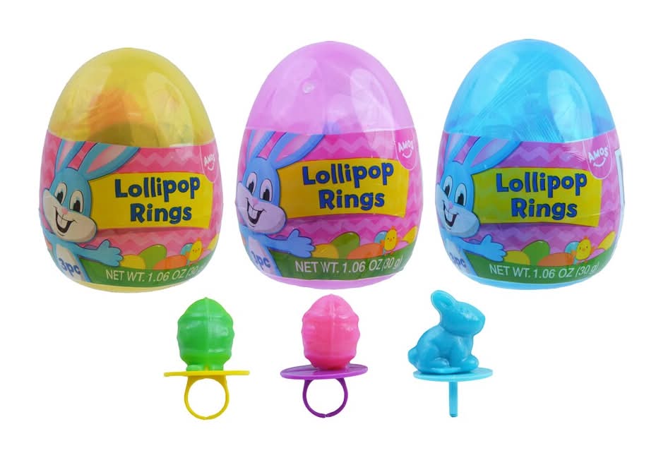 AMOS Easter Egg With Lollipop Rings, 3-pc Pack.
