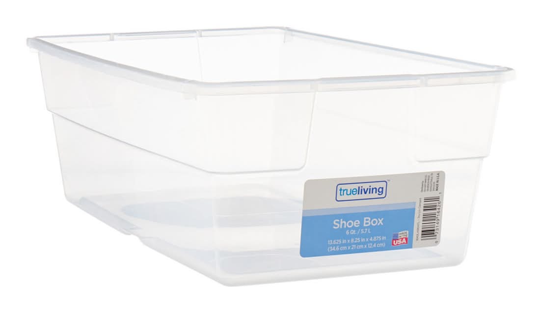 Trueliving Clear Shoe Storage Box 6 Qt.