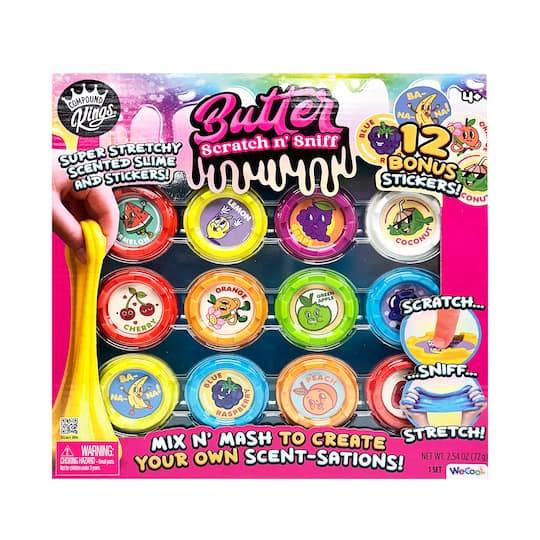 Compound Kings Butter Scratch N' Sniff Scented Slime & Stickers (2.54 oz, 12 ct)