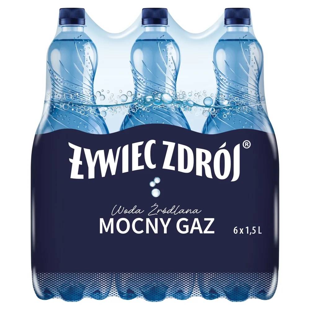 Żywiec Zdrój Mocny Gaz Woda źródlana 6 x 1,5 l