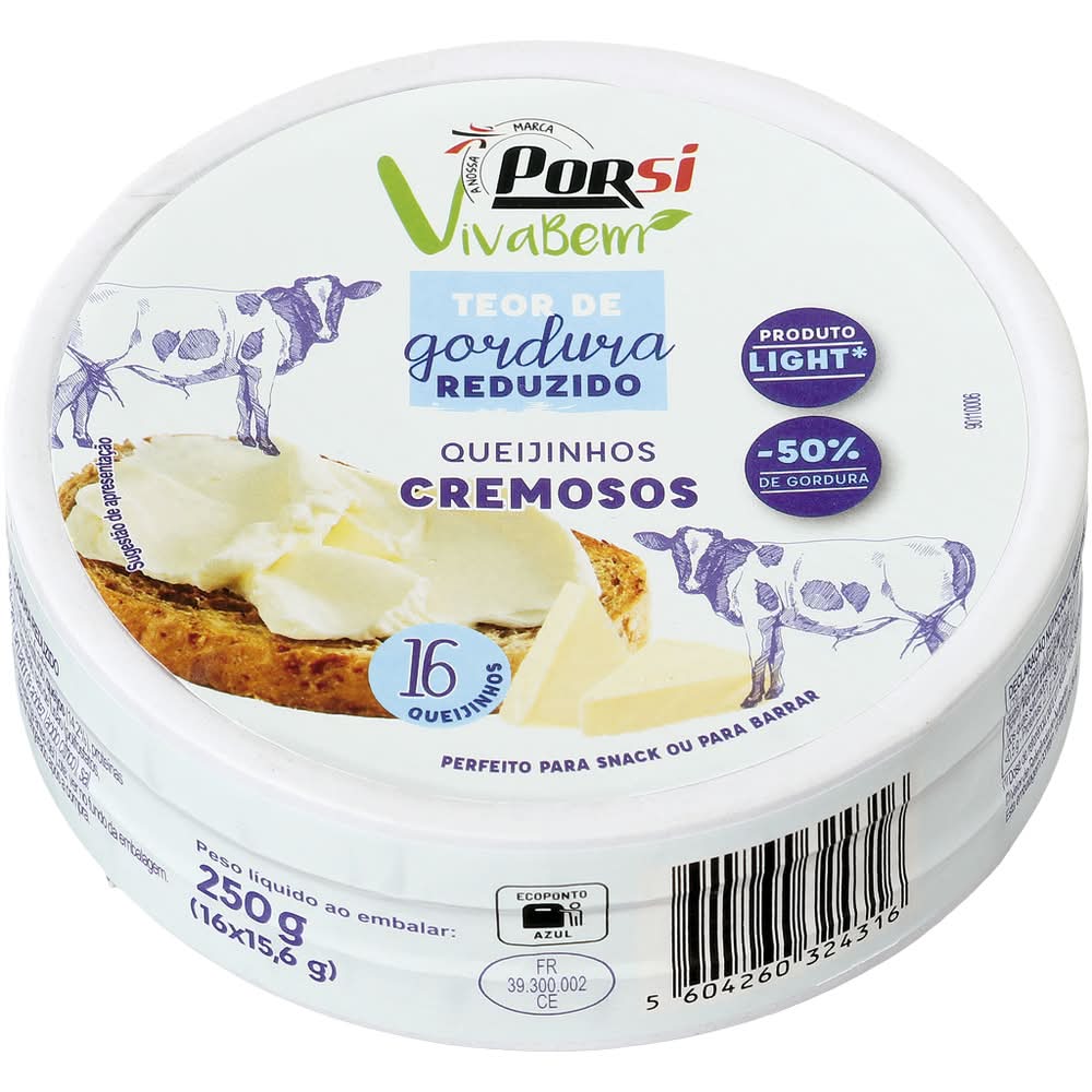 PorSi Viva Bem - Queijo fundido light, 16 unidades | 250 g