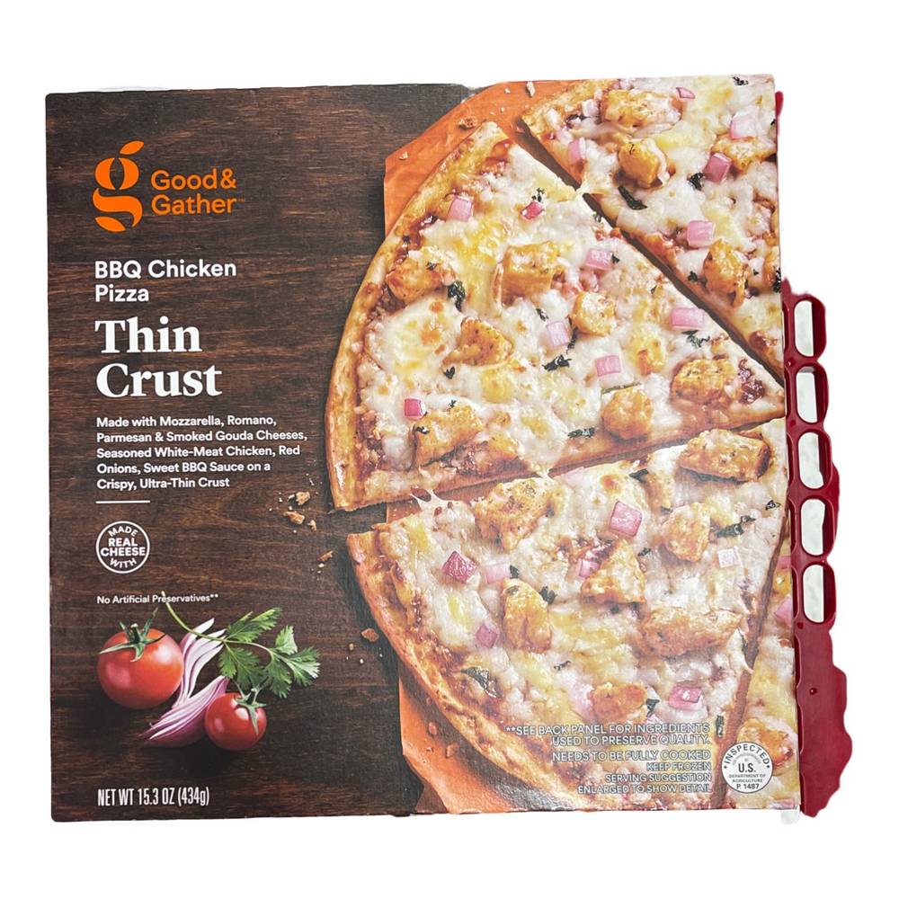 Good & Gather Thin Crust Frozen Pizza, Bbq - Chicken (15.3 oz)