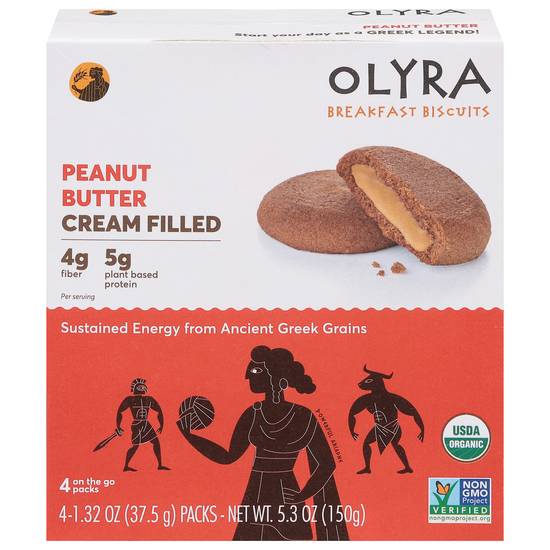 Olyra Peanut Butter Cream Filled Breakfast Biscuits ( 4 ct )