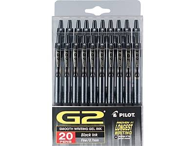 Pilot G2 Premium Retractable Gel Ink Rolling Ball Pen, Fine Point, Black Ink (20-pack)