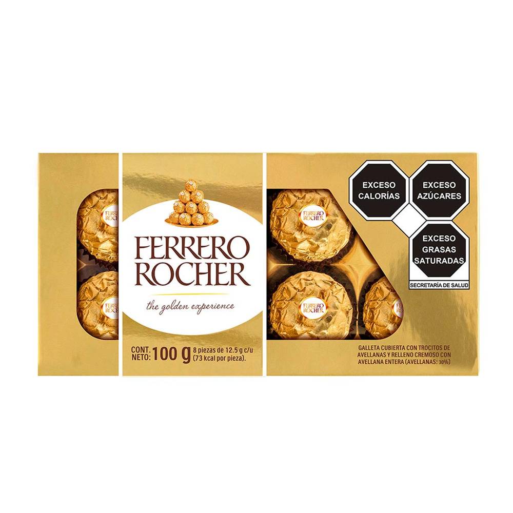 Ferrero Rocher · Chocolates con avellanas y relleno cremoso (8 un)