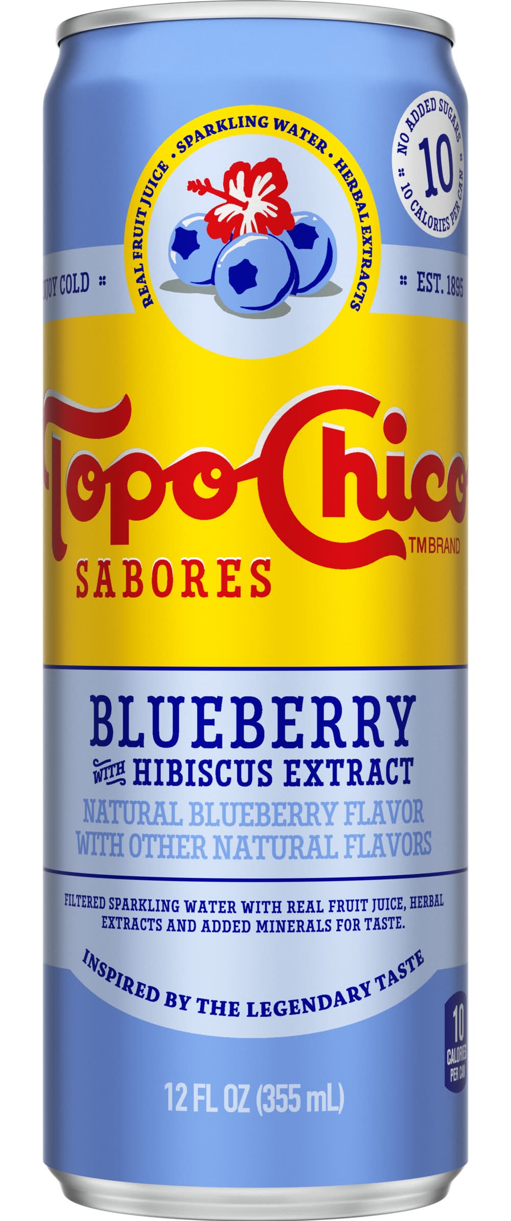 Topo Chico Sabores With Hibiscus Extract Sparkling Water, Blueberry (12 fl oz)