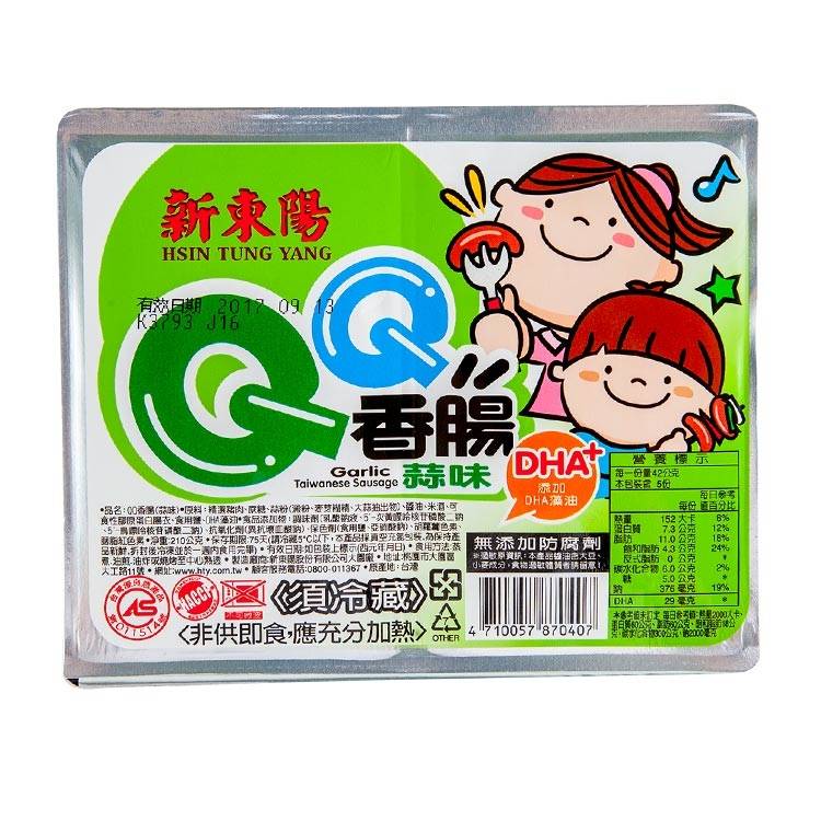 *新東陽QQ小香腸-蒜味 210g/包#468743