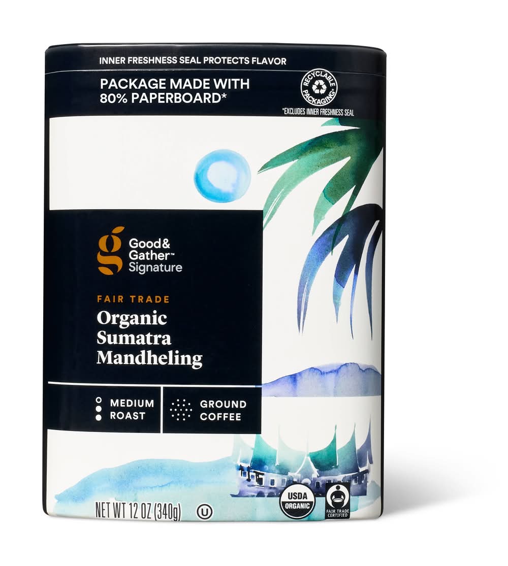 Good & Gather Signature Coffee Organic Sumatra Mandheling Medium Roast Ground Coffee (12 oz)