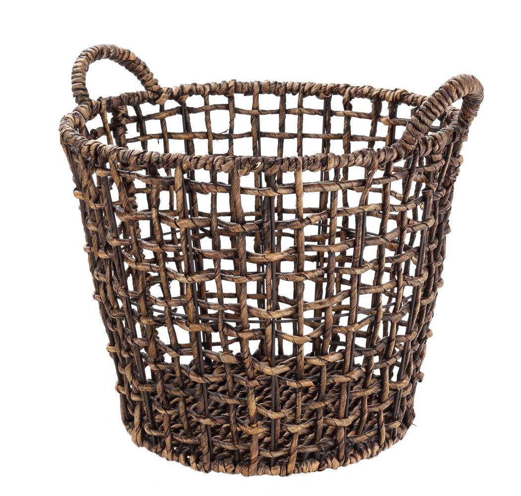 allen + roth (16.54-in W x 16.14-in H x 16.54-in D) Dark Brown Water Hyacinth Basket | VS30280E