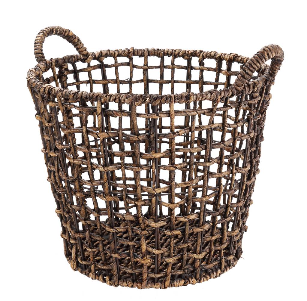 allen + roth (16.54-in W x 16.14-in H x 16.54-in D) Dark Brown Water Hyacinth Basket | VS30280E