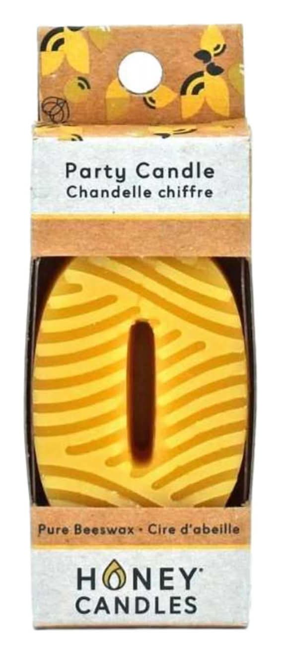 Honey Candles Number 0 Beeswax Party Candle (1 Pack)