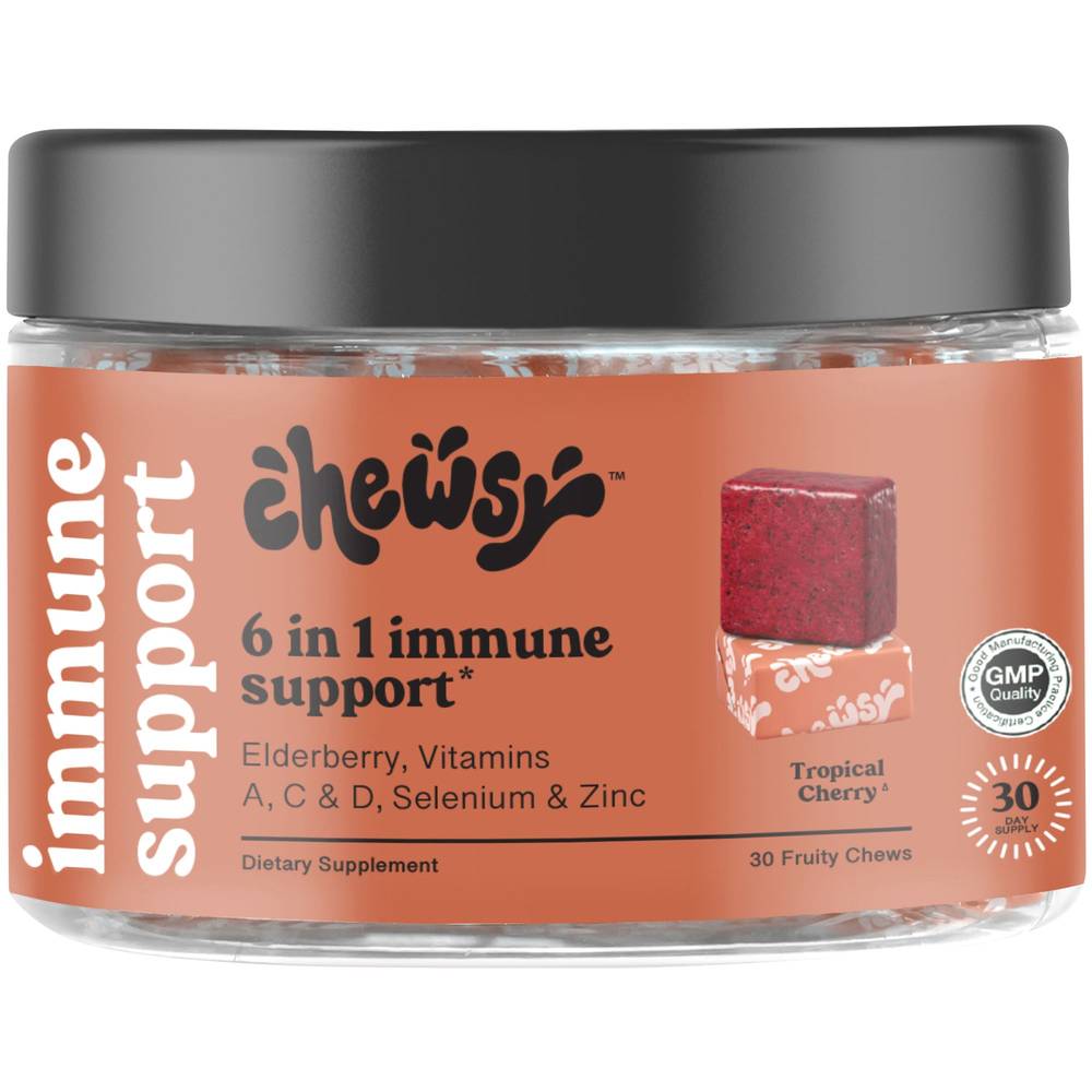 Immune Support Chews With Zinc & Elderberry - Tropical Cherry (30 Chews)