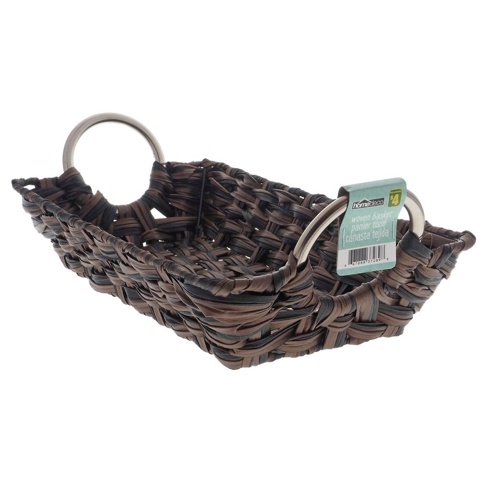 Plastic Laminated Wood Woven Basket