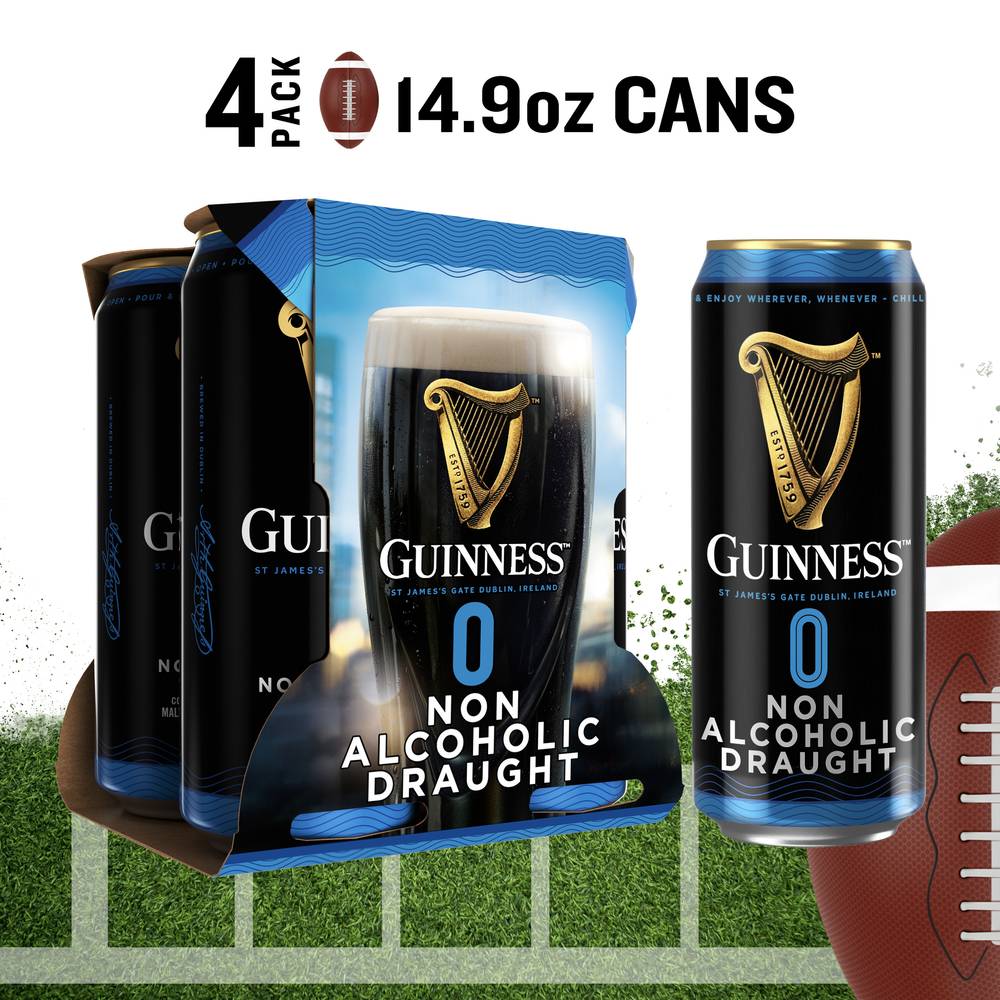 Guinness 0 Non Alcoholic Draught Beer (4 x 14.9 fl oz)