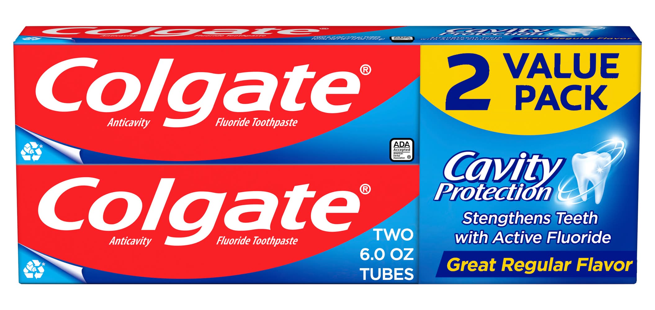 Colgate Cavity Protection Toothpaste With Fluoride, Great Regular (12 oz, 2 ct)