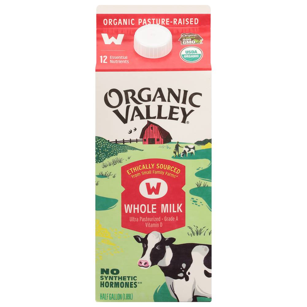 Organic Valley Ethically Sourced Pasture-Raised Whole Milk (0.5 gal)