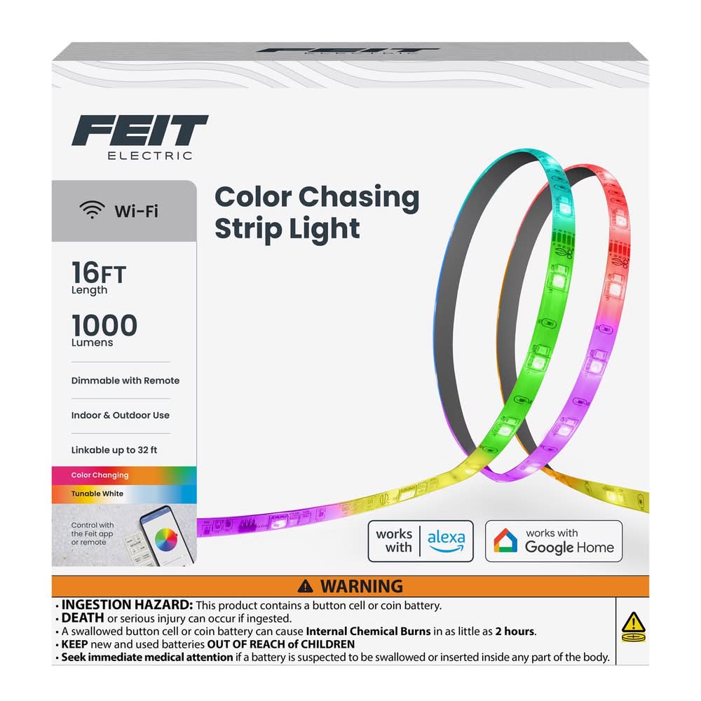 Feit Electric 16 Ft. L Color Changing Plug-In Led Tape Light 1 Pk