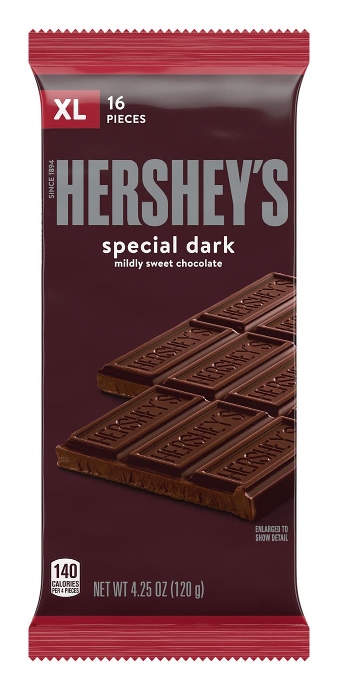 Hershey's Special Dark Mildly Sweet Chocolate, XL (4.25 oz, 16 ct)