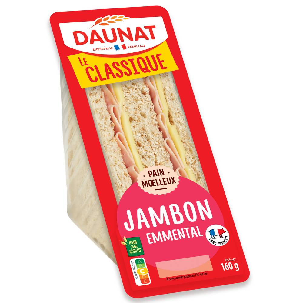 Daunat - Sandwich au club classique pain jambon emmental