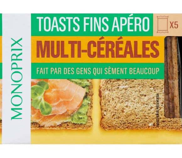 Monoprix Toasts Fins Apéro Multi-Céréales Le Paquet De 100 G