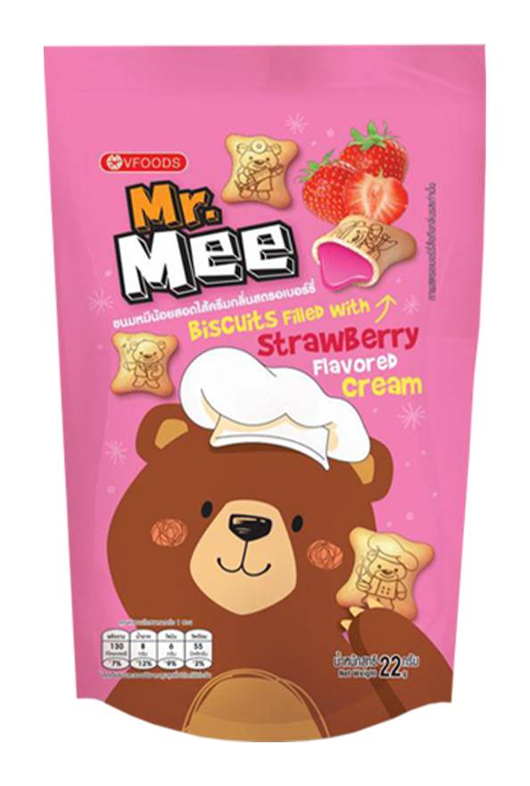 Mr. Mee Strawberry, Biscuit Filled With Cream (22g)