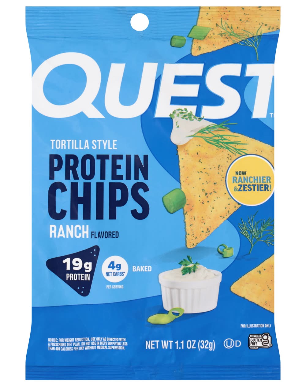 Quest Tortilla Style Protein Chips, Ranch (1.1 oz)