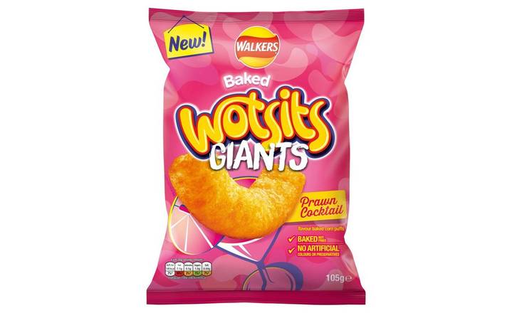 Walkers Wotsits Giants Prawn Cocktail Snacks 105g (403036) 