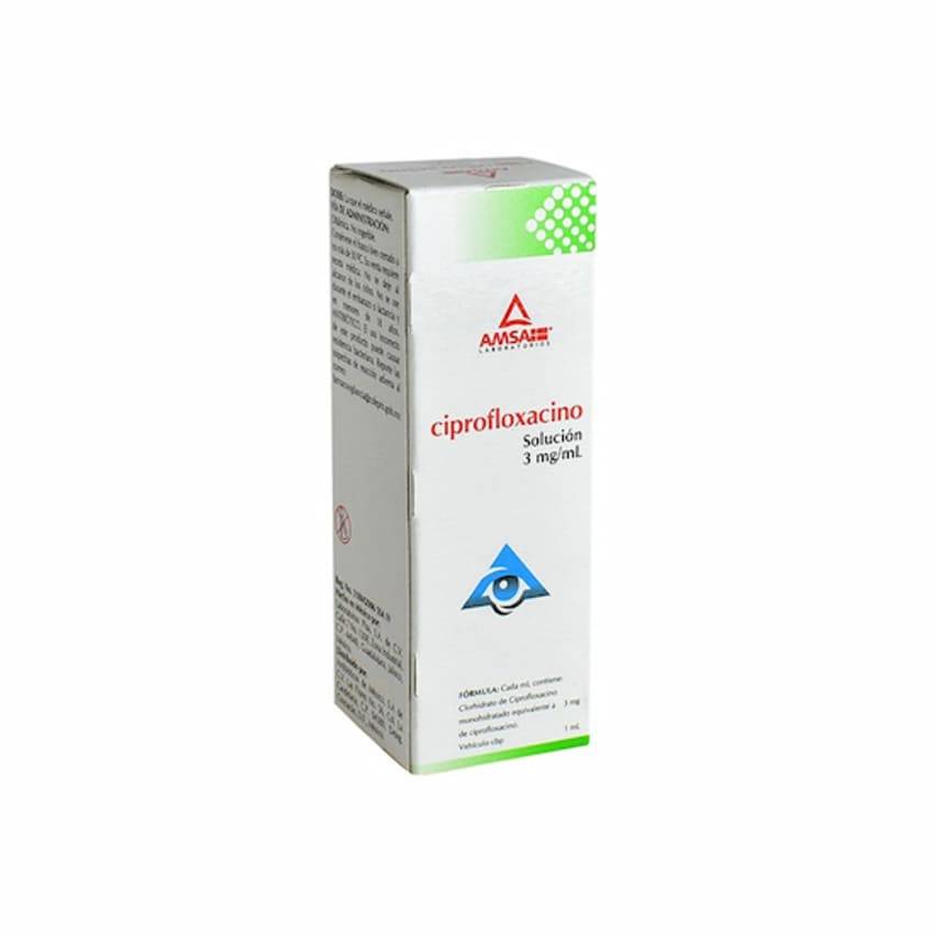 Amsa ciprofloxacino solución oftálmica 3 mg (5 ml)