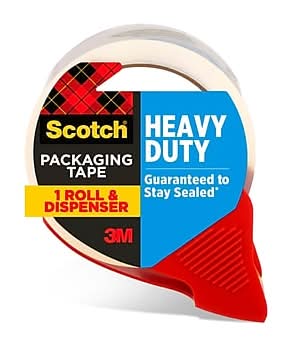 Scotch Heavy Duty Packing Tape with Dispenser, 1.88 x 38.2 yds., Clear (3850S-RD)